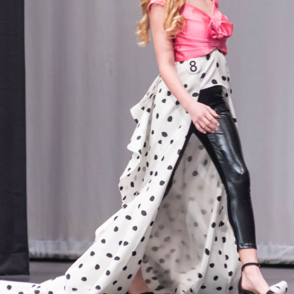 Polka dot pageant fun fashion/ runway model wear